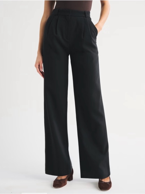 Abercrombie & Fitch Pants - Abercrombie & Fitch Black High-Rise Wide-Leg Trousers
